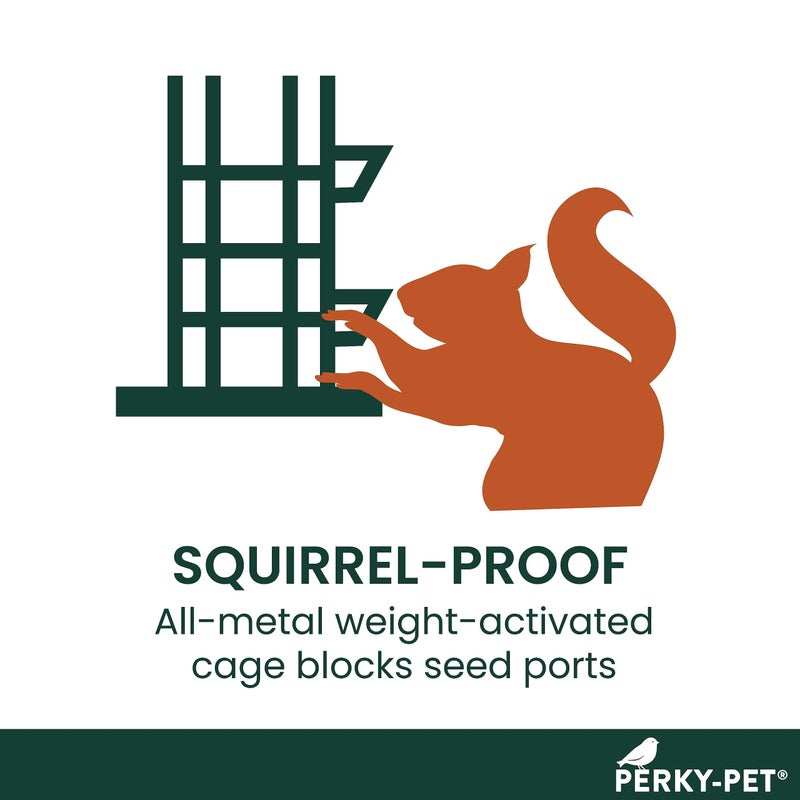 Perky-Pet 336-1SR Squirrel-Be-Gone Squirrel Proof Bird Feeder, 2LB, Outdoor Wild Bird Feeder with Weight-Activated Perches - Image 3